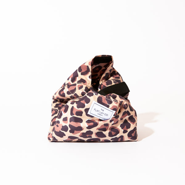 Drawstring Flat Lay Makeup Bag - Leopard Print