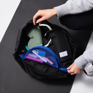 Cobalt Blue Mesh Lunar Flat Lay Makeup Pouch 