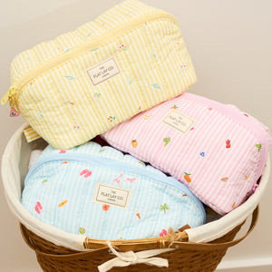 Marshmallow Flat Lay Makeup Box Bag - Flora