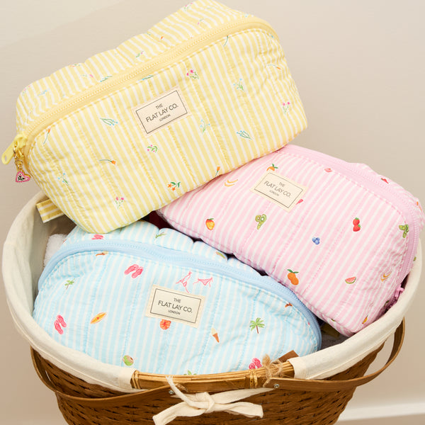Marshmallow Flat Lay Makeup Box Bag - Flora
