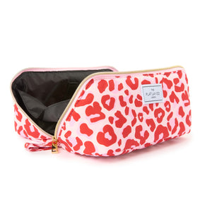 Flat Lay Makeup Box Bag - Pink Leopard
