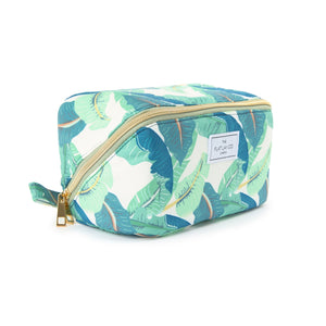 Flat Lay Makeup Box Bag - Tropical Leaves