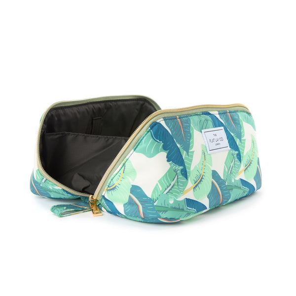 Flat Lay Makeup Box Bag - Tropical Leaves