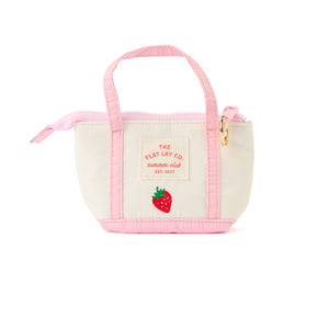 Mini Keyring Tote - Strawberries & Cream