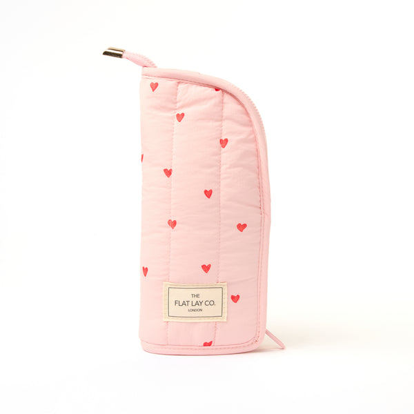 Drawstring & Brush Case Bundle - Sweet Pink Hearts