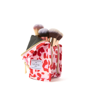 Drawstring & Brush Case Bundle - Pink Leopard