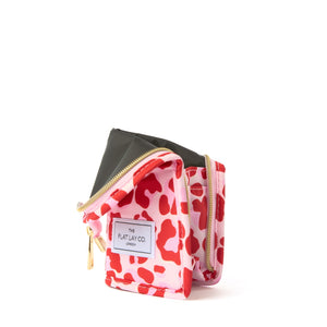 Standing Makeup Brush Case - Pink Leopard Print