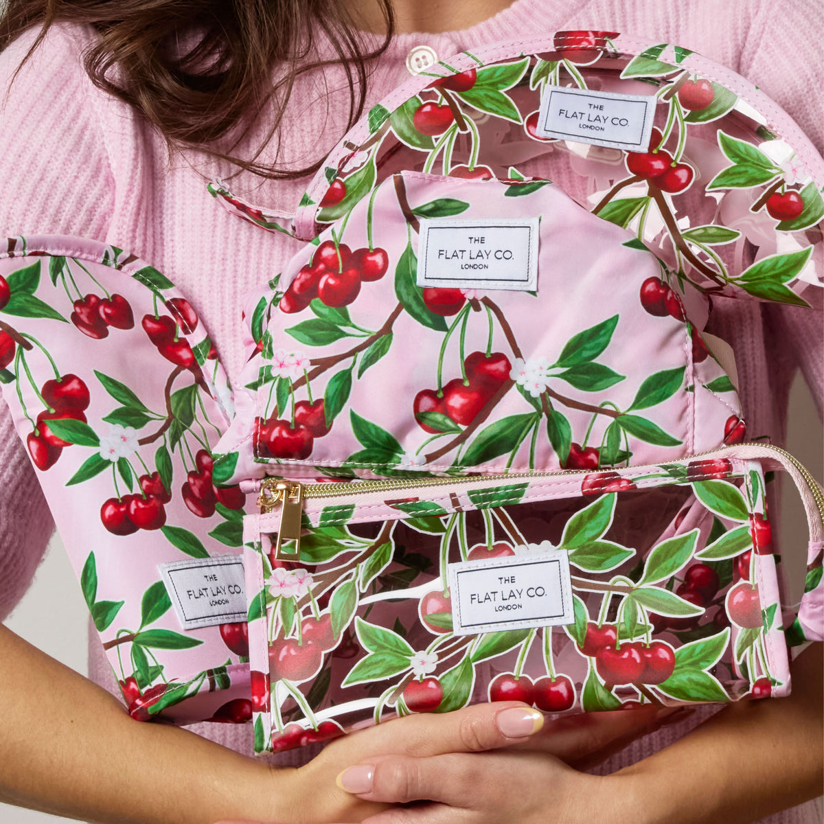 Drawstring Makeup Bag - Cherries